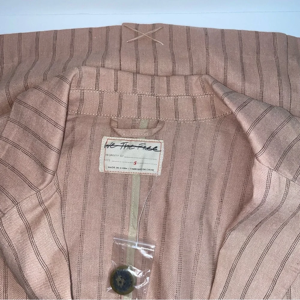 NWOT Free People We the Free Linen Blazer - Picture 7 of 9